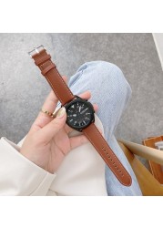 Official Leather Strap for Samsung Galaxy Watch 4 46mm 42mm Rose Gold Buckle Leather Strap for Samsung Galaxy Watch 4 44mm 40mm