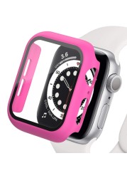 360 Full Bumper Glass Screen Protector Case Cover For Apple Watch Series 7 6 5 4 3 2 1 SE Applewatch IWatch 41mm 45mm 44mm 42mm