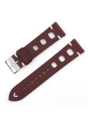 Handmade Vintage Leather Strap Watch Band Watch Accessories Bracelet 18mm20mm 22mm 24mm Red Black Brown Watchband