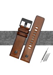 Genuine Quality Retro Genuine Leather Watchband Men For DZ4343 DZ4323 DZ7406 Watch Strap Vintage Italian Leather 22mm 24mm 26mm