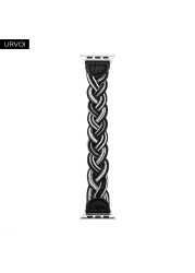 URVOI Braided Band for Apple Watch Series 7 6 SE 5 4321 Woven Nylon Strap for iWatch 40 44mm Stretchable Classic Design