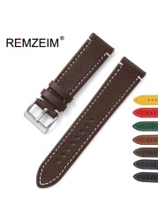 Double-sided Leather 18mm 20mm 22mm 24mm Watchband Quick Release Watch Band Strap Men Women Yellow Red Black Watch Accessories