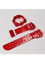 DW8200 Watchband Ice Bezel Transparent Watchband and Cover Customize Colorful Silicone Bracelet Replacement for DW8200 with Tools