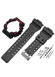 Watch Accessories Resin Strap Men Pin Buckle Strap Case for Casio G-SHOCK GA-110 GA-100 GD-120 5146 5081 Waterproof Watch Band