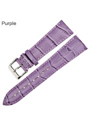 MAIKES High Quality Genuine Leather Watch Band Beautiful Purple Watch Accessories Strap 12mm 14mm 16mm 17mm 18mm 19mm 20mm 22mm