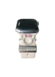 Decorative Ring For Apple Watch Band Charms For Samsung Galaxy Smart Watch Sport Silicone Strap Accessories With Bling Diamond