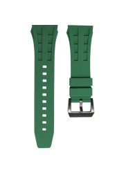 Tsar Bomba Silicone/FKM Rubber Strap Watch Strap Suitable for TB8204,TB8208