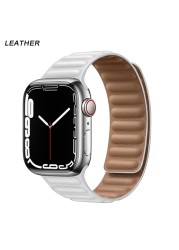 Silicone Suitable for Apple Watch Band Leather Link 44mm 45mm iWatch Series 7 6 SE 5 4 3 Watch Strap Bracelet 42mm 38mm Wristband