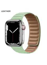 Silicone Suitable for Apple Watch Band Leather Link 44mm 45mm iWatch Series 7 6 SE 5 4 3 Watch Strap Bracelet 42mm 38mm Wristband