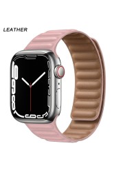 Silicone Suitable for Apple Watch Band Leather Link 44mm 45mm iWatch Series 7 6 SE 5 4 3 Watch Strap Bracelet 42mm 38mm Wristband