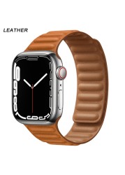 Silicone Suitable for Apple Watch Band Leather Link 44mm 45mm iWatch Series 7 6 SE 5 4 3 Watch Strap Bracelet 42mm 38mm Wristband