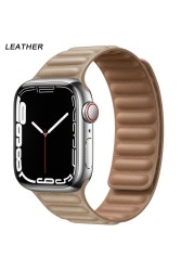 Silicone Suitable for Apple Watch Band Leather Link 44mm 45mm iWatch Series 7 6 SE 5 4 3 Watch Strap Bracelet 42mm 38mm Wristband