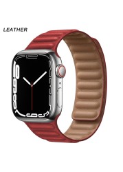 Silicone Suitable for Apple Watch Band Leather Link 44mm 45mm iWatch Series 7 6 SE 5 4 3 Watch Strap Bracelet 42mm 38mm Wristband