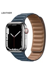 Silicone Suitable for Apple Watch Band Leather Link 44mm 45mm iWatch Series 7 6 SE 5 4 3 Watch Strap Bracelet 42mm 38mm Wristband