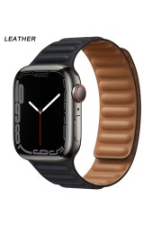 Silicone Suitable for Apple Watch Band Leather Link 44mm 45mm iWatch Series 7 6 SE 5 4 3 Watch Strap Bracelet 42mm 38mm Wristband