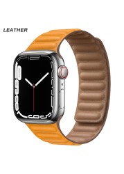 Silicone Suitable for Apple Watch Band Leather Link 44mm 45mm iWatch Series 7 6 SE 5 4 3 Watch Strap Bracelet 42mm 38mm Wristband