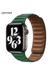 Silicone Suitable for Apple Watch Band Leather Link 44mm 45mm iWatch Series 7 6 SE 5 4 3 Watch Strap Bracelet 42mm 38mm Wristband