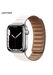 Silicone Suitable for Apple Watch Band Leather Link 44mm 45mm iWatch Series 7 6 SE 5 4 3 Watch Strap Bracelet 42mm 38mm Wristband