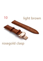 Genuine Leather Watch Band Strap Stainless Steel Butterfly Clasp 14mm 15mm 16mm 17mm 18mm 19mm 20m 21mm 22mm 24mm Watchband Tool