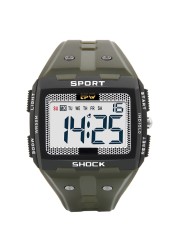 Large numbers easy to read 50m water resistant men digital watch outdoor sports