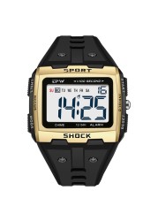 Large numbers easy to read 50m water resistant men digital watch outdoor sports