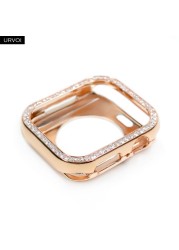 URVOI Full Glitter Rhinestone Case for Apple Watch series 6 5 4 SE Sturdy Metal Frame with Crystal Cover for iWatch Protection