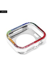 URVOI Full Glitter Rhinestone Case for Apple Watch series 6 5 4 SE Sturdy Metal Frame with Crystal Cover for iWatch Protection