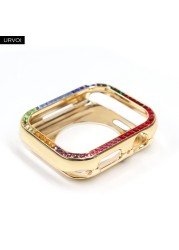 URVOI Full Glitter Rhinestone Case for Apple Watch series 6 5 4 SE Sturdy Metal Frame with Crystal Cover for iWatch Protection