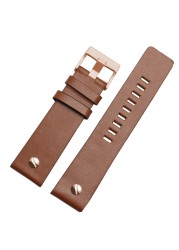 Genuine Leather Watchband Bracelet 22 24 26 28 30mm Watch Strap with Rivet for Diesel DZ7406 DZT2009 DZ7413 DZ7257 Watch Band