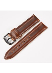 Oil Suede Leather 22mm 20mm 18mm Watchband Quick Release Watch Band Strap Brown for Men Women Compatible with Fossil