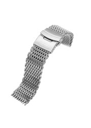 Samsung - Milanese Loop Watch Band, Stainless Steel Mesh, Woven, 18 20 22 24mm, Double Button, Solid Watch Strap