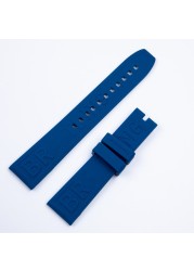 Soft nature rubber silicone watches band 20mm 22mm 24mm colorful watchband for Superocean navitimer/Avenger/Breitling strap