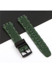 20mm silicone strap female pin buckle watch accessories for swatch SUSB400 SUSW402 men's sports waterproof bracelet watch band