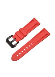 HQ Silicone Strap 20 22 24 26mm Camouflage Watch Band Silicone Rubber Watchband Replacement for PAM Strap and Steel Buckle