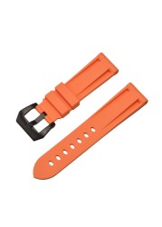 HQ Silicone Strap 20 22 24 26mm Camouflage Watch Band Silicone Rubber Watchband Replacement for PAM Strap and Steel Buckle