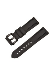 HQ Silicone Strap 20 22 24 26mm Camouflage Watch Band Silicone Rubber Watchband Replacement for PAM Strap and Steel Buckle