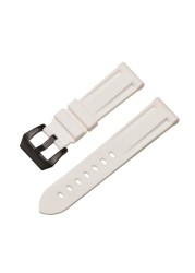 HQ Silicone Strap 20 22 24 26mm Camouflage Watch Band Silicone Rubber Watchband Replacement for PAM Strap and Steel Buckle