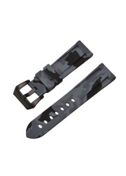 HQ Silicone Strap 20 22 24 26mm Camouflage Watch Band Silicone Rubber Watchband Replacement for PAM Strap and Steel Buckle