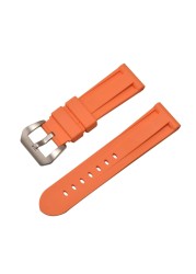 HQ Silicone Strap 20 22 24 26mm Camouflage Watch Band Silicone Rubber Watchband Replacement for PAM Strap and Steel Buckle