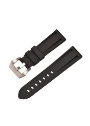 HQ Silicone Strap 20 22 24 26mm Camouflage Watch Band Silicone Rubber Watchband Replacement for PAM Strap and Steel Buckle