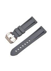 HQ Silicone Strap 20 22 24 26mm Camouflage Watch Band Silicone Rubber Watchband Replacement for PAM Strap and Steel Buckle