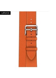 URVOI Double Round Band for Apple Watch Series 7 6 SE 5 4 3 Strap for iwatch Strap High Quality Soft Genuine Leather Loop Wraps