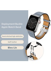 High Quality Genuine Leather Single Turn Buckle Strap for iwatch Apple Watch7 6 Se 5 4 3 2 1