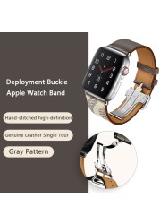 High Quality Genuine Leather Single Turn Buckle Strap for iwatch Apple Watch7 6 Se 5 4 3 2 1