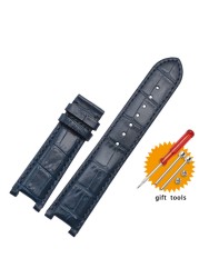 Slub style prong cowhide leather watch strap for GC gu-ess pasha male bracelet 20*11mm 22*13mm prong end watchband butterfly strap