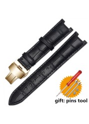 Genuine leather watchband for GC wristband 22*13mm 20*11mm engraved strap with butterfly stainless steel buckle