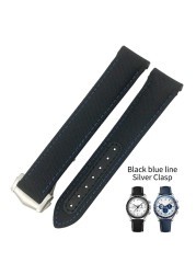 19mm 20mm 21mm High Quality Nylon Fabric Cowhide Watchband For Omega Seamaster AT150 De Ville Speedmaster Curved Watch Strap