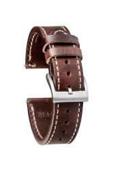 High Quality Horween Chromexcel Leather Straps Natural Brown Line Soft Wrap Handmade Watch Bands 18mm 20mm 22mm