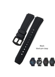 25mm*20mm Rubber Watchband Replacement for Edifice Series EF-552 Waterproof Sport Watch Strap Silicone Steel Clasp Free Tools