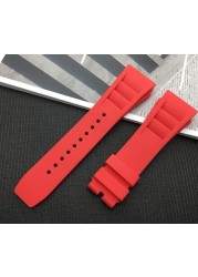 Top Quality Imported Nature Soft Silicone Rubber Black Watchband Watch Band For Mille Strap For Strap RM-011 For Richard Strap